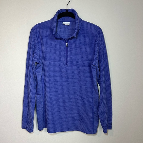 Columbia Womens Crestone Ridge Quarter Zip Pullover Shirt Purple Textured Medium - Picture 1 of 10